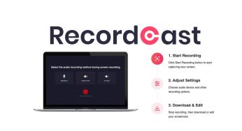 Web tabanlı, online ve ücretsiz ekran kaydetme aracı: RecordCast