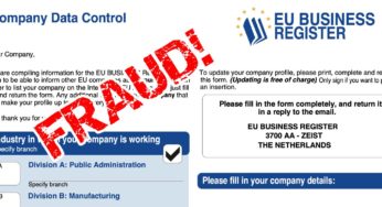 Beware of EU Business Register fraud!