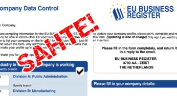 EU Business Register sahtekarlığına dikkat!